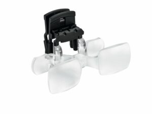 Sur-lunettes clip MaxDetail Eschenbach pour malvoyant - grossissement 2x travaux minutieux mains libres