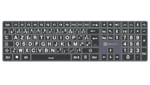 Clavier sans fil rétroéclairé TITAN – Windows ( Gros caractères - Blanc sur noir)